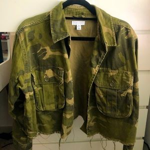 Topshop Camo Button-Down Jacket